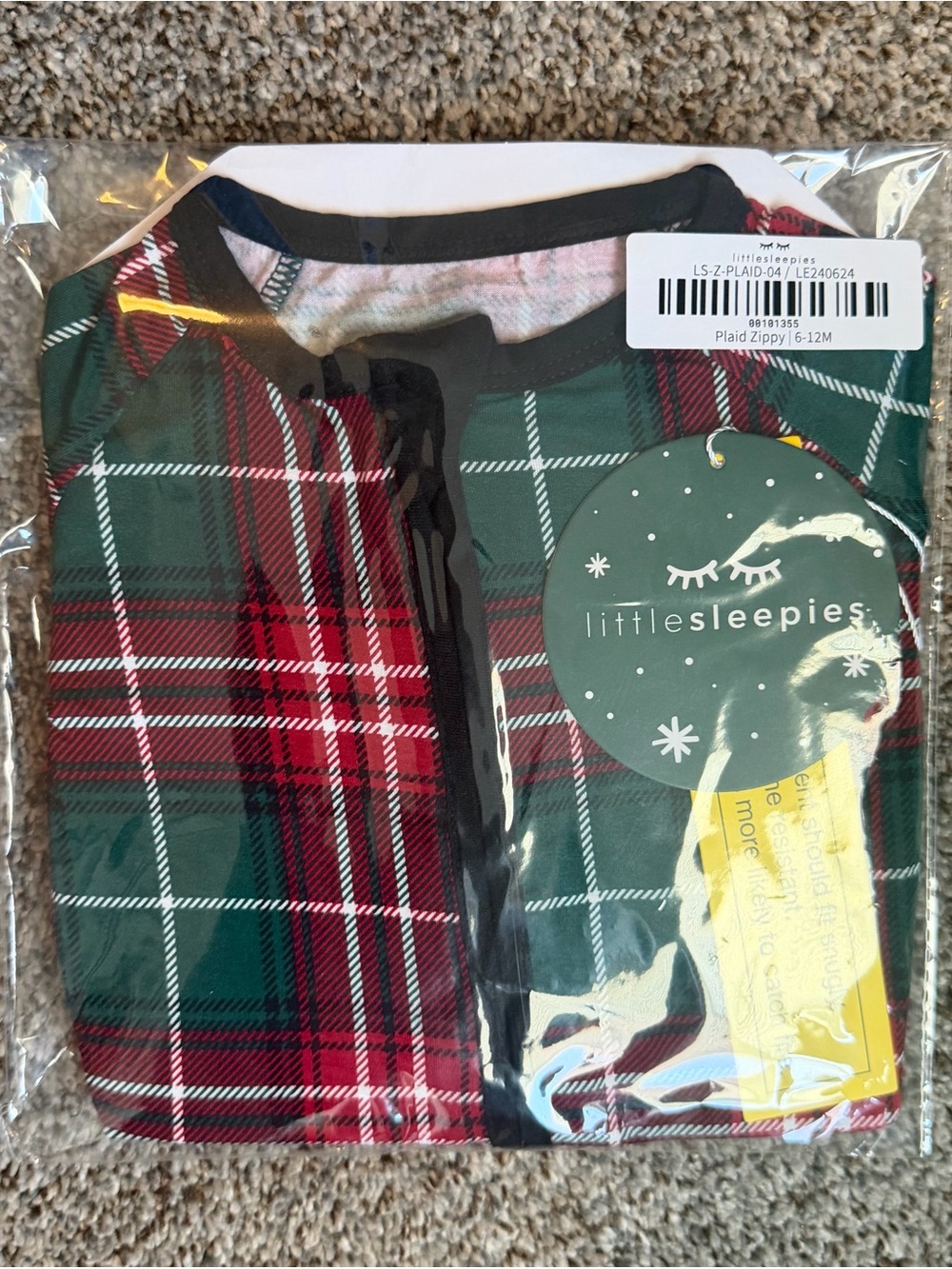 Little Sleepies Fireside Plaid Zippy